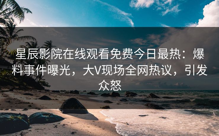星辰影院在线观看免费今日最热：爆料事件曝光，大V现场全网热议，引发众怒